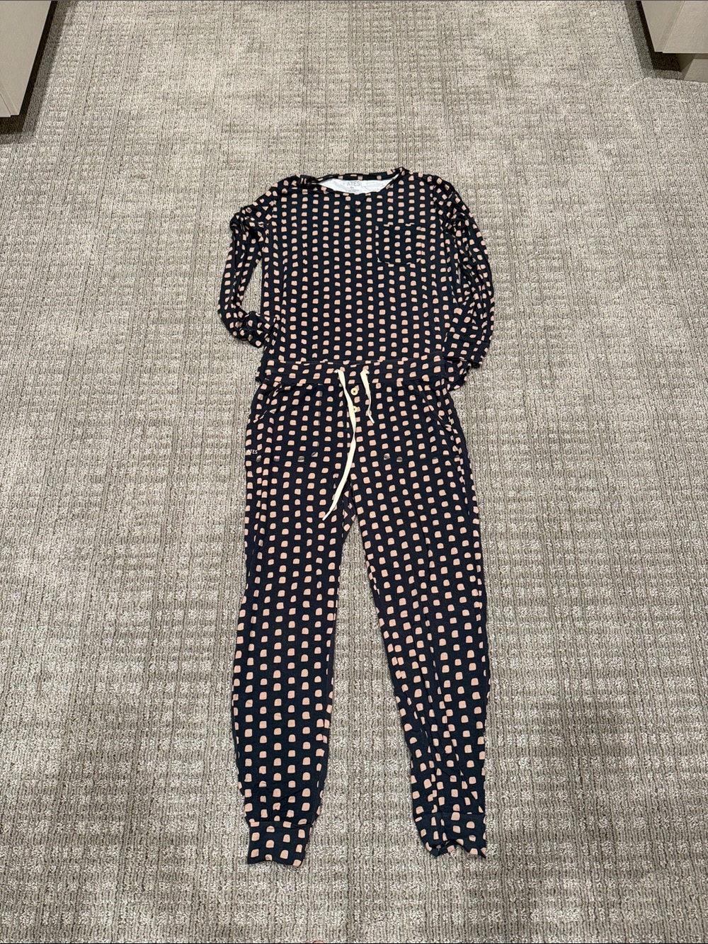 Women's Black & Pink Polka-Print pajama set